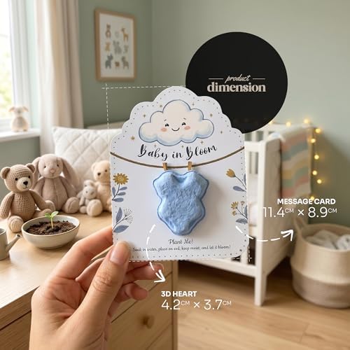 24 Blue 3D Onesie-Shaped Gift Wrap Tags with Wildflower Seeds - Image 5