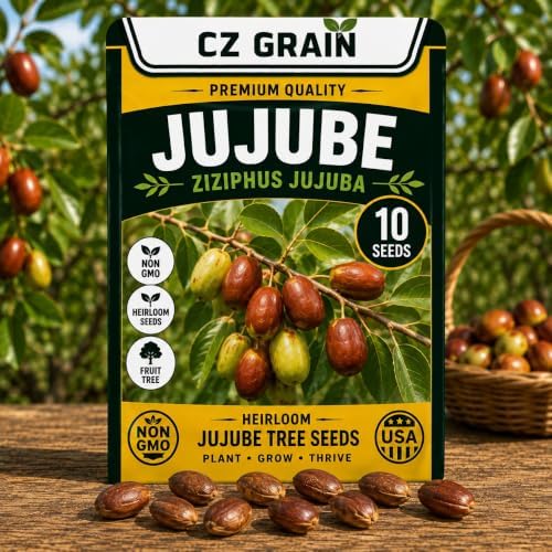 10 Jujube Tree Seeds | Ziziphus Jujuba Fruit Tree Seeds for Planting by CZGrain