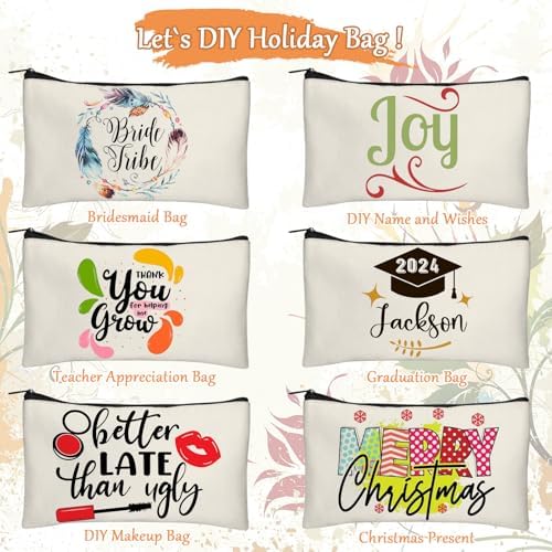 Legigo Blank Canvas Bags Zipper Pouch Makeup Bags Pencil Pouch Bulk - Image 4