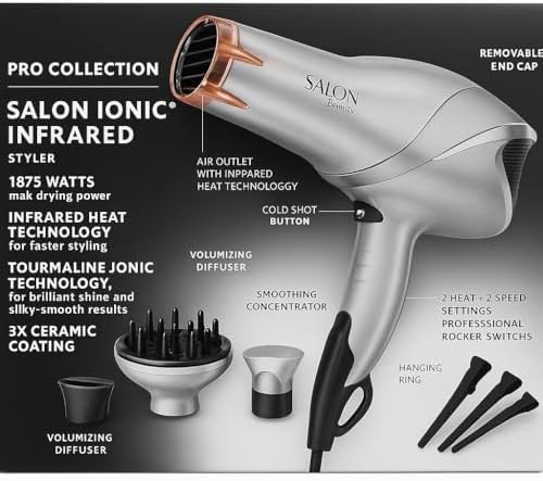 SB5200 Complete Hooded Hair Dryer System - Includes 1875W Pro Ionic Hair Dryer + Soft Bonnet Attachment Bundle - Full Motorized All-in-One Drying Station for Deep Conditioning & Curls - Image 3
