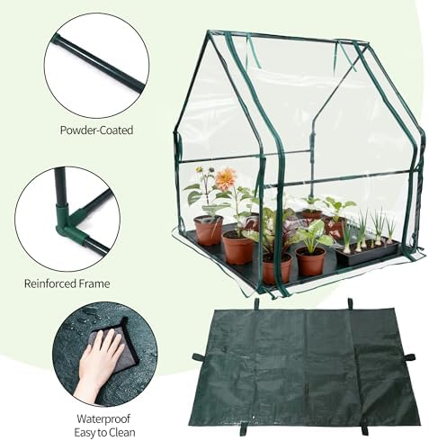 Mini Greenhouse 36"x36"x42" Plant Cover Tent Seed Starting Waterproof Floor Mat Small Plant Tent for Use on Patio Balcony Porch & Indoors/Outdoors - Image 5