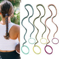 Hair Ties for Women Long Hair, 25" Elastic No Tangle Spiral Hair Ties Damage-Free Pony Tail Wraps for Thick Long Hair Motorcycle Hair Accessories for Sports- Bike Riding Swim Skiing- 3 Pack Colorful by Unknown