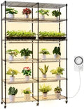 VEVOR Plant Shelf with Grow Light, 6-Tier Double-Row Plant Stand, 71in Tall Indoor Plants Display Rack with Wheels & Timer, 200W Full Spectrum Grow Lights, Metal Flower Pot Holder for Seed Starting by VEVOR