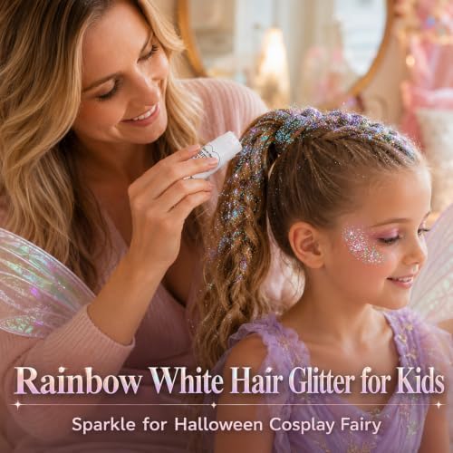 Go Ho Rainbow White Glitter Stick,Hair Face Body Shimmer for Women Kids - Image 2