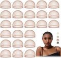 HD Wig Cap for Women, Breathable Bald Cap for Wig, Dark Brown 24 PCS by MYKURS