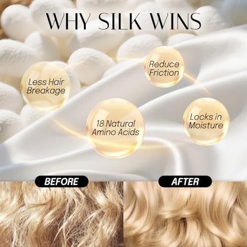 OLESILK Silk Sleep Bonnet for Curly & Long Hair, Adjustable Night Cap - Image 3