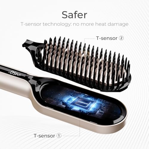 TYMO Hair Straightener Brush - Ionic Plus Straightening Brush for Women - Image 2
