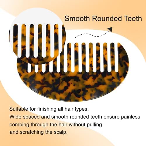 Hair Detangling Comb, 2 Pack Large Cellulose Acetate - Image 3