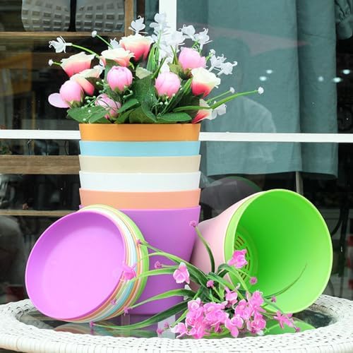 Tergy 20 Pack 7 Inch Plant Pots Bulk Small Plastic Planters Pots with Drainage Holes Flower Pot for Succulent, Cactus, Herb, African Violet - Image 5