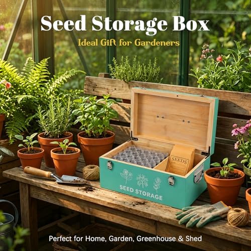 60 Slots Seed Storage Organizer, Bamboo Seed Box with Lid and Safety Locks - Image 7