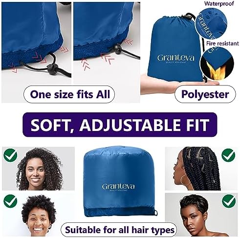Granteva Hair Dryer Bonnet w/A Headband Integrated that Reduces Heat Around Ears & Neck - Blow Dryer Attachment for Hair Dryer, Speeds Up Drying Time - Image 4