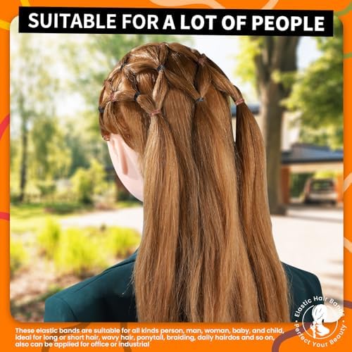 Teenitor Hair Elastics, 2000pcs Hair Rubber Bands, Clear,Black,Brown - Image 7