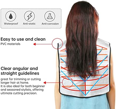 PERFEHAIR Hair Cutting Collar Tool, Salon Hairdressing Hair Dye Cape with Angular & Straight Cutting Guidelines, Waterproof - Image 4