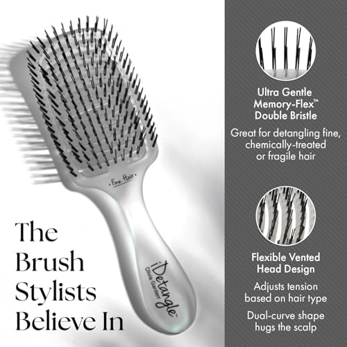 Olivia Garden iDetangle Brush for Wet and Dry Hair - Detangler Brush for Women and Men - Adjusts Tension by Hair Type - For Curly, Wavy or Straight - Flexible Vented Head - Image 4