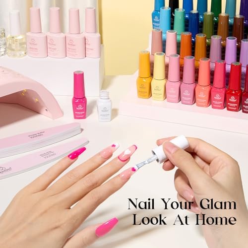 Beetles Gel Nail Polish Kit with U V Light -35 Colors Gel Polish Set 68 Pcs - Image 6