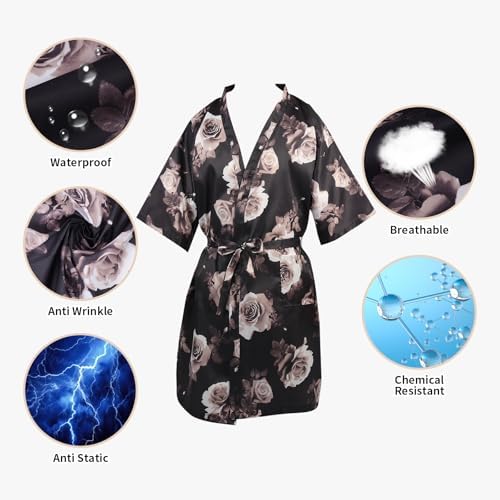 Salon Client Gown Robes Cape Hair Cutting Smock with Adjustable Tie for Hair Cutting Barber Hairstyling - Image 3