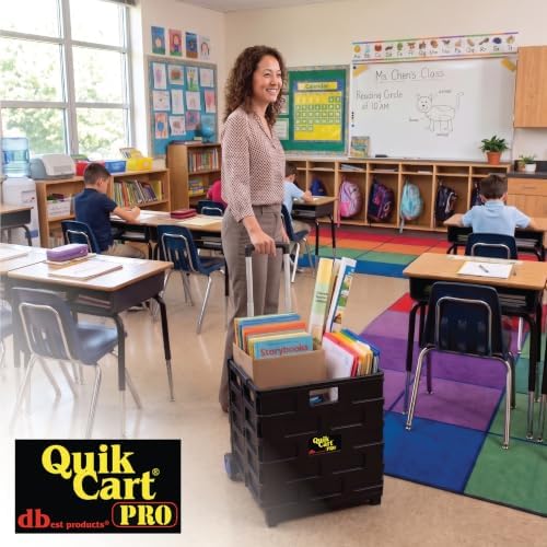 dbest Products Quik Cart Pro Collapsible Rolling Crate on Wheels - Blue Lid - Image 3