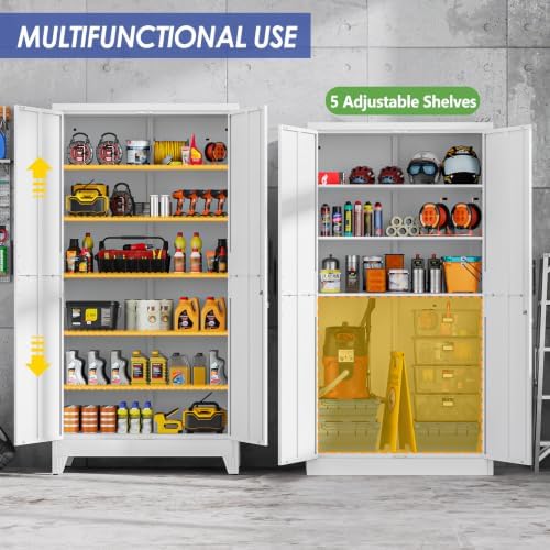 78.7 Metal Garage Storage Cabinet with Locking Doors - Image 4