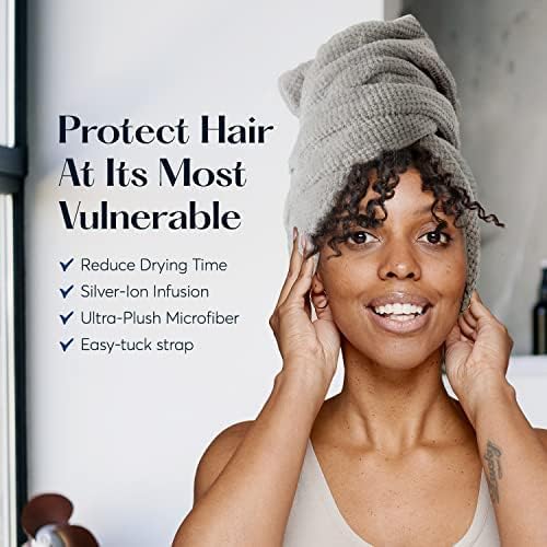 SUTERA Silverthread Hair Wrap | Soft, Lightweight, & Quick-Drying | Helps Control Frizz & Maintain Freshness Overnight | Breathable, Moisture-Wicking Fabric for Healthy Shine (Pack of 3) - Image 5