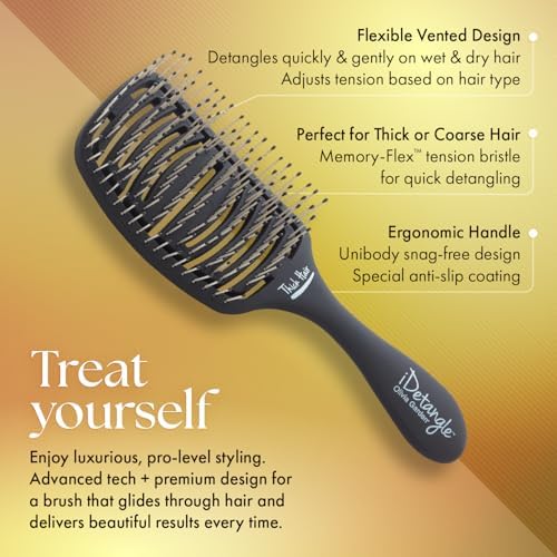 Olivia Garden iDetangle Brush for Wet and Dry Hair - Detangler Brush for Women and Men - Adjusts Tension by Hair Type - For Curly, Wavy or Straight - Flexible Vented Head - Image 3