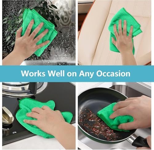 HOMEXCEL 8PK Microfiber Cleaning Cloth, Cleaning Rags for Home, 11.5x11.5in - Image 7