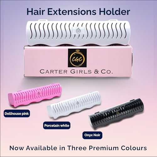 Carter Girls & CO. Hair Extension Holder 4 Mounting Options & Tools | Fully Equipped Hair Extension Hanger with Holds Clip-ins, Tape-Ins, Wefts for Washing, Styling, Storage & Travel (White) - Image 6