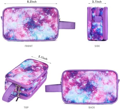 Galaxy-Purple Travel Toiletry Bag, Waterproof Hanging Wash Bag Toiletries for Girls, Kid - Image 2
