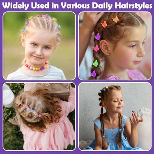 Auroray Hair Accessories for Girls, 2194 Pcs Colorful Elastic Hair Ties Set with Rubber Bands Butterfly Hair Clips Bobby Pins Hair Styling Tools Hair Tie Cutter Hair Stuff for Toddler, Baby, Kids - Image 6