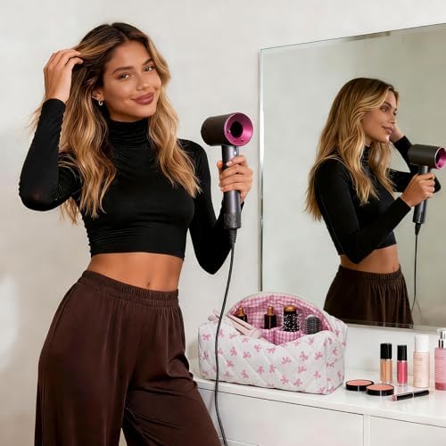 HiTotes Hair Tools Travel Bag Compatible with Dyson Airwrap Cute Floral Travel Case for Shark Flexstyle Hair Tools Organizer - Image 2