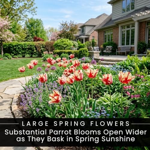 25 Estella Rijnveld Tulip Bulbs for Fall Planting | Red White Parrot Blooms - Image 7