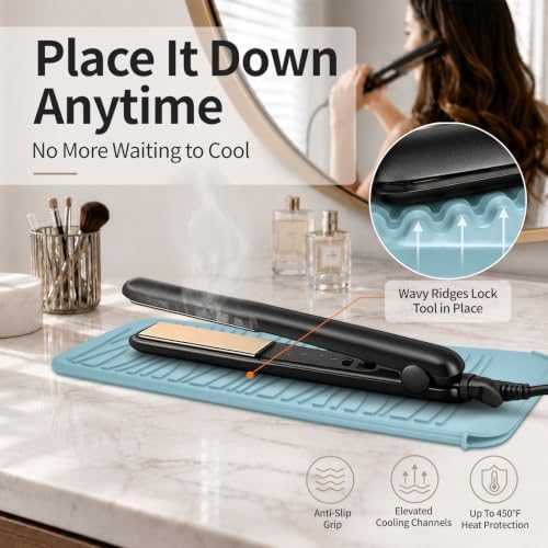 Silicone Heat Resistant Mat Pouch for Hair Styling Tools, 1 Pack, Grey, Silicone, Flat, Dry Hair, 11 x 5.3 inches, 55 grams, 480 degrees Fahrenheit, Includes Silicone Heater Surface - Image 3