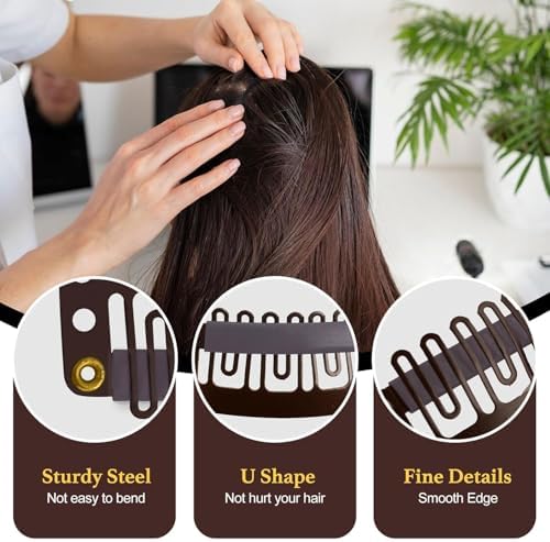 MUIIGOOD 50Pcs 32mm Hairpieces Snap Clips U Shape Wig Clips - Image 3