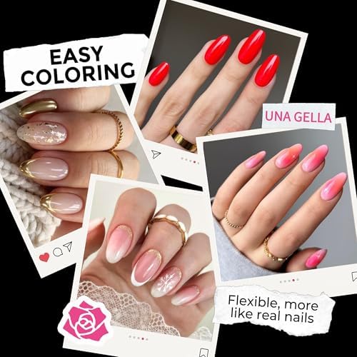 UNA GELLA Medium Oval Nail Tips 216pcs in 12 Sizes, Round Soft Gel Tips - Image 3
