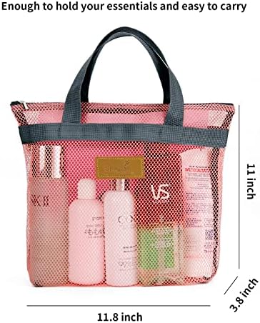 TOPASION Mesh Shower Caddy Bag Portable Hanging Toiletry and Bath Organizer with Zipper for Travel, Gym, Camping, College Dorms, Beach - Image 5