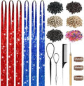 USA Hair Tinsel Kit for Girls Women Fairy Glitter Tinsel Hair Extensions by LEDIZE