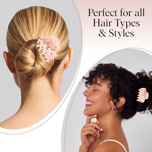Kitsch Medium Hair Clips for Women - Cherry Print, 1pc - Image 7