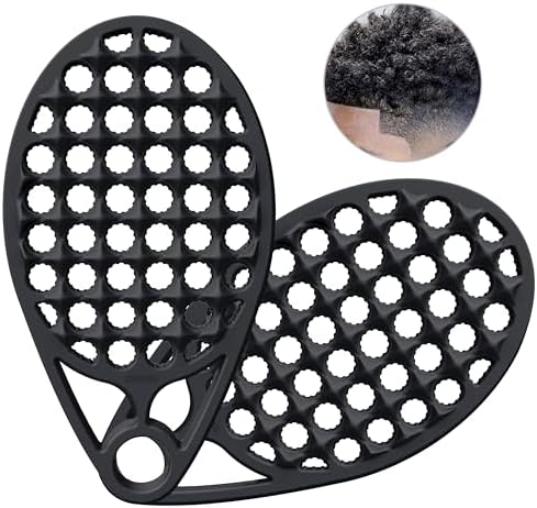 KOUPA Magic Silicone Curly Hair Brush, One Piece Twist Curl Comb for Afro Curls, Washable Hair Tool for Men Women, Black, 2 Pieces by WelcometoKOUPA