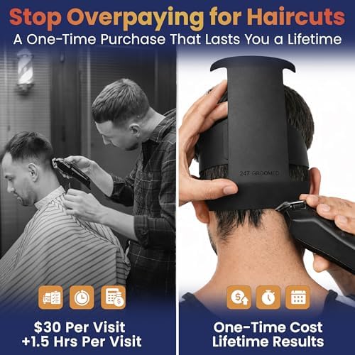 247 Groomed Self Haircut Kit for Men, Neckline & Fade Guide, 2-Piece - Image 5