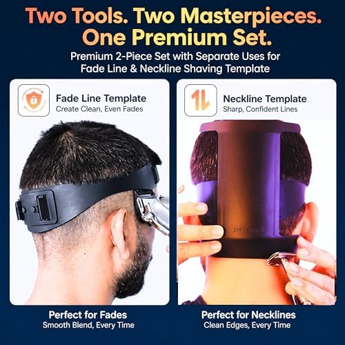 247 Groomed Self Haircut Kit for Men, Neckline & Fade Guide, 2-Piece - Image 2