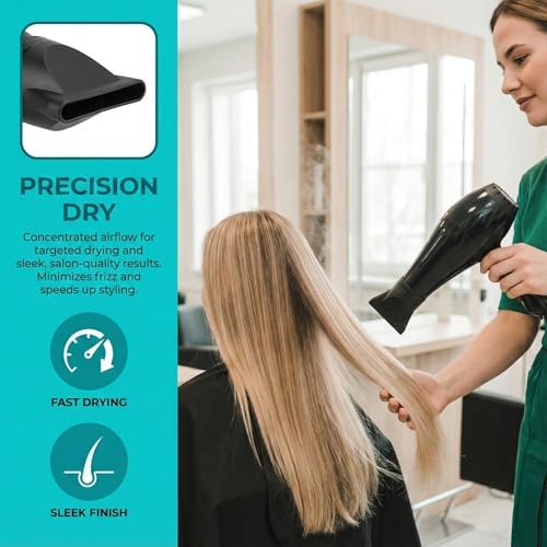 2 Pcs Universal Blow Dryer Comb Attachment Set Black Plastic Hair Concentrator Diffuser Nozzle Replacement Hair Dryer Attachments for Salon and Home Use Hair Dryer Nozzle - Image 7