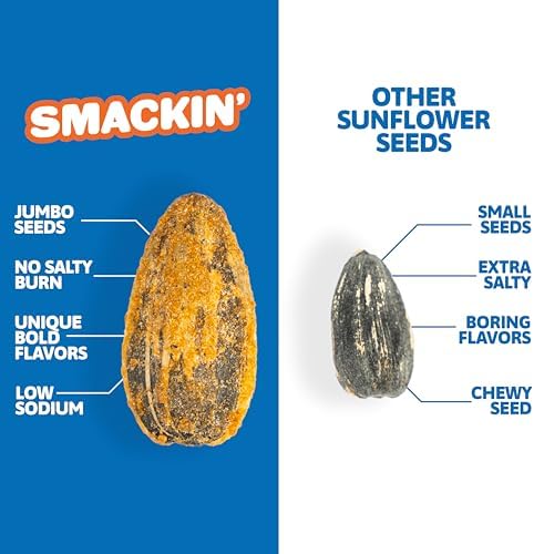 SMACKIN' - Jumbo Roasted Sunflower Seeds, No Salty Burn, American Made, Easy Pour & Seal - Variety Pack (Backyard BBQ, Dill Pickle, and Garlic Parmesan), 1.5oz bags (6 Bags) - Image 3