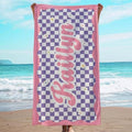 JML Personalized Beach Towel with Name, Custom Flower Beach Towel, Customized Microfiber Pool Towel, Quick Dry & Absorbent Swim Towel for Adult,Anniversary, Birthday, Summer Holiday,Vacation by JML