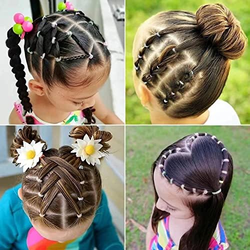 1000Pcs Hair Rubber Bands, Soft Small Hair Elastics for Girls and Women, 2pcs Topsy Tail Tools, 1 Rat Tail Comb, Pink Schembo - Image 6