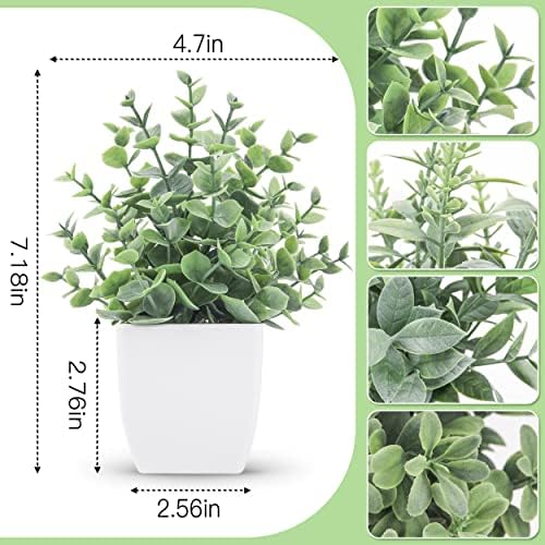 Der Rose 4 Pack 7" Mini Fake Plants, Artificial Plants for Bathroom Decor - Image 2