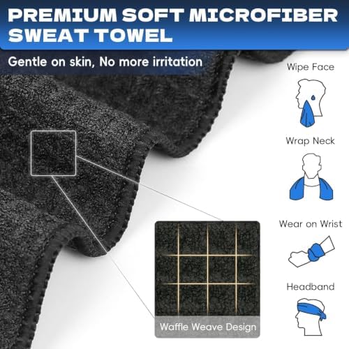 Microfiber Gym Towels for Showering Working Out Quick Dry Negative ions Large Middle Small Sizes Lightweight Gym Towel for Men Women Tennis Sports Towels for Body Hot Yoga Fitness Essentials - Image 5