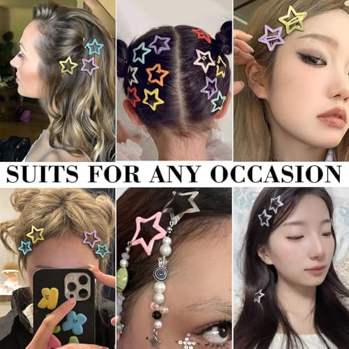 20 PCS Sparkling Star Hair Clips Snap Hair Accessories Non Slip Clips for Girls Women Metal Hair Clip Star Hair Barrettes Stars Hair Clips for Women Stars Hair Clip - Image 3