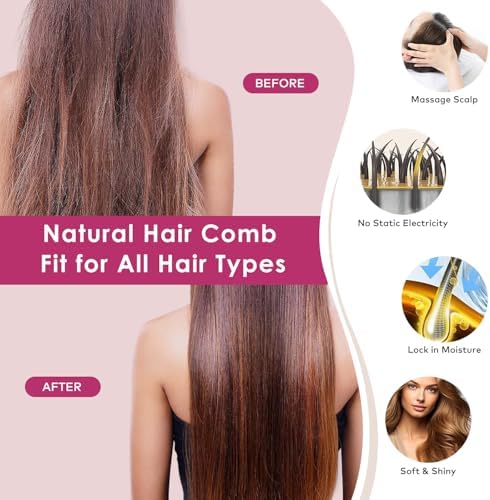 Travel Mini Sandalwood Hair Brush Comb for Women & Kids, Melous Wooden Bamboo Anti-Static Detangler Brush Massage Scalp Comb for Hair Growth - Image 5