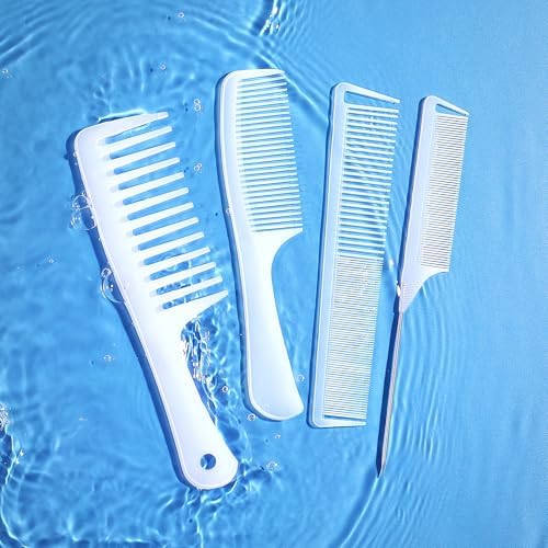 SALONSILK Combs for Women and Men, 4PCS Translucent Professional Comb Set, Wide Tooth Rat Tail Fine Tooth Set for All Hair Types - Image 2