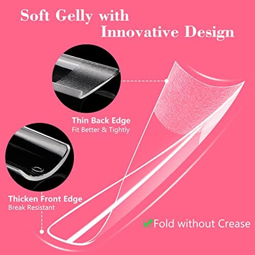 LIONVISON XL Square Nail Tips: NO C Curve for Acrylic Nails Professional - Image 4