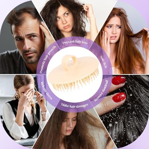 4PCS Hair Scalp Scrubber Massager Brush Head Exfoliator Shower Shampoo Comb - Image 4